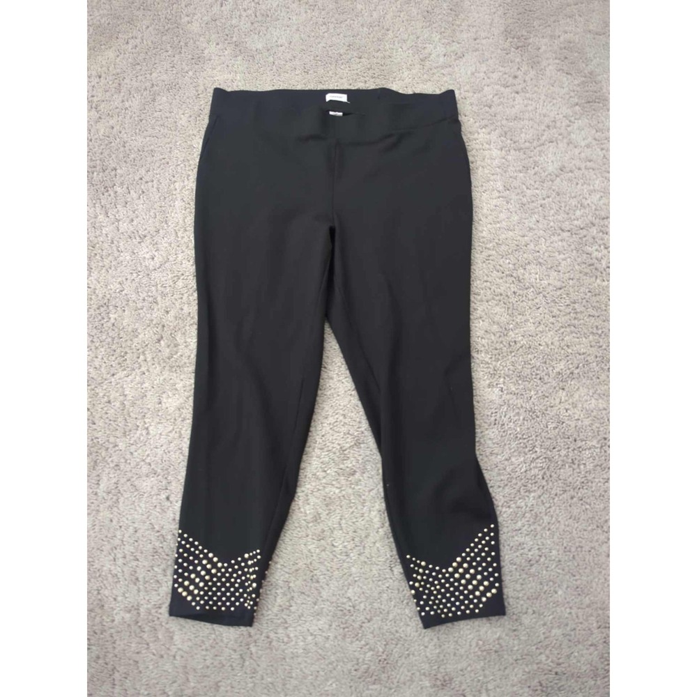 Avenue Capri Leggings Womens 14/16 Black Stud Embellished